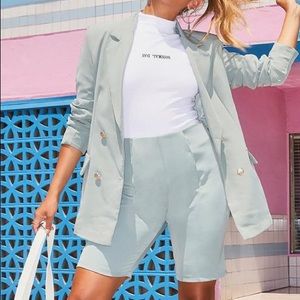 Boohoo Sage double breasted boxy military blazer